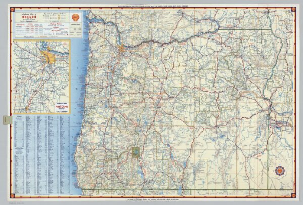 Shell Highway Map of Oregon.