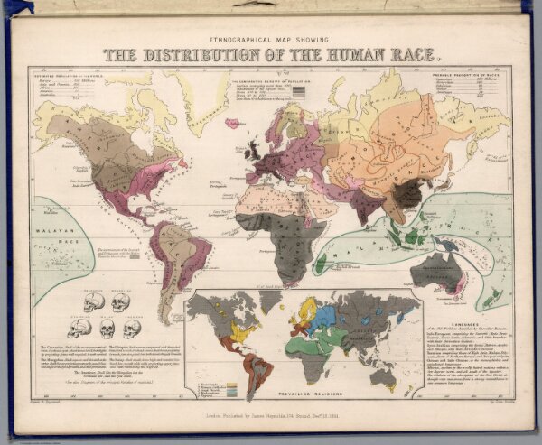 Ethnographical map showing the distribution of the human race