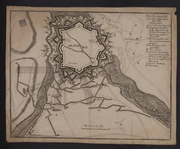 Plan der Stadt Ath mit denen Approchen anno 1706