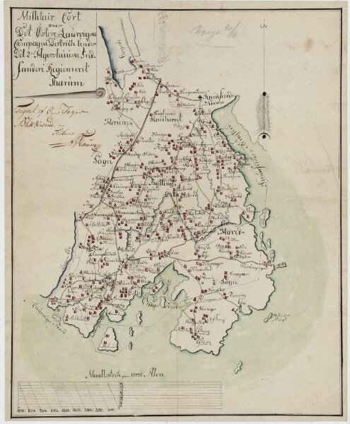 Kartblad 16: Millitair Cort over det Østere Lauerwigske Compagnie District