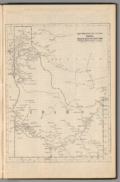 Railway Distance Map of the State of Idaho