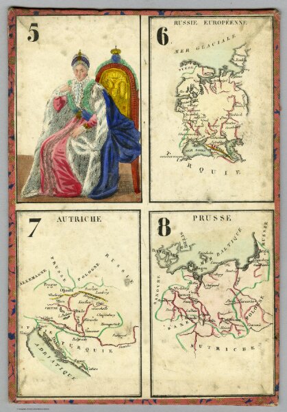 5-8: Playing card- maps. Russie Europeenne. Autriche. Prusse