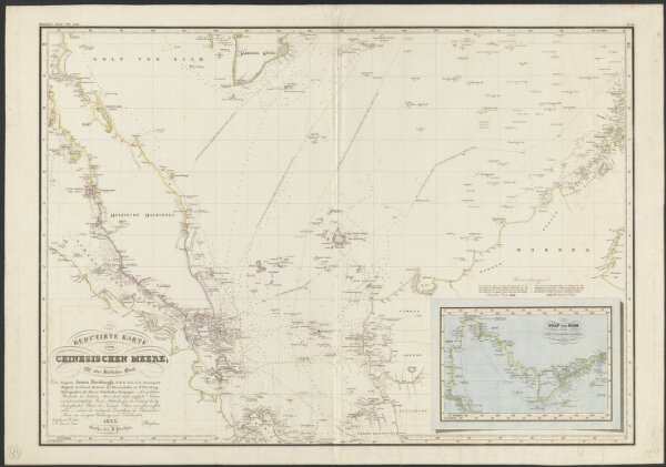 Reduzirte Karte vom Chinesischen Meere, 1.stes oder Südliches Blatt