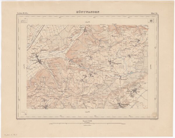 Topographischer Atlas der Schweiz (Siegfried-Karte): Den Kanton Zürich betreffende Blätter: Blatt 24: Hüntwangen (mit deutschem Gebiet)