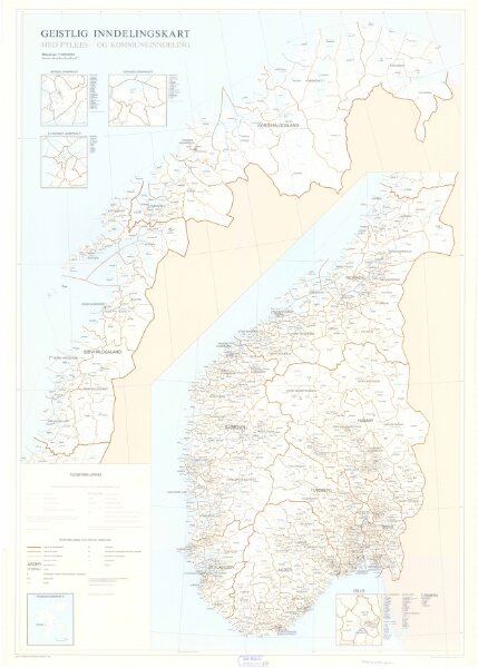 Spesielle kart nr 117-3: Geistlig inndelingskart over Norge