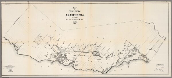 Map of the Public Surveys in California, 1854