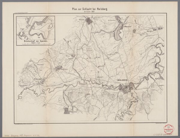 Plan zur Schlacht bei Heilsberg am 10. Juni 1807