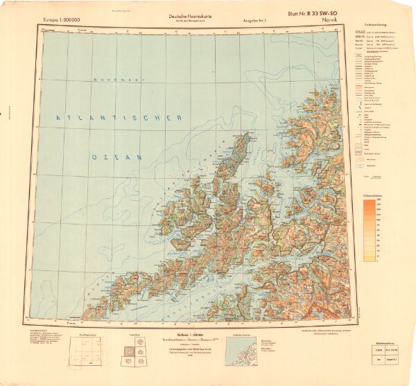 Tysk kart over Narvik (Deutsche Heereskarte - Europa)