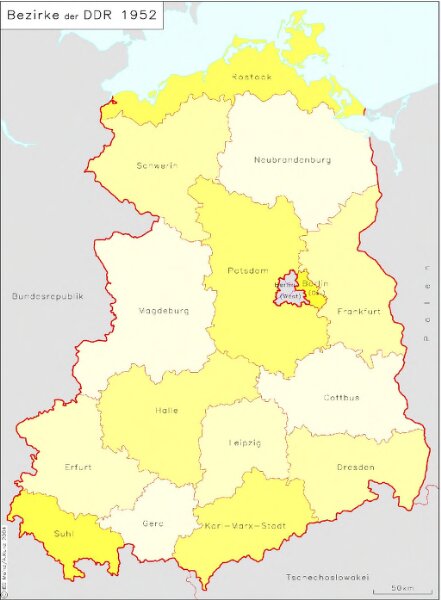 Bezirke der DDR 1952
