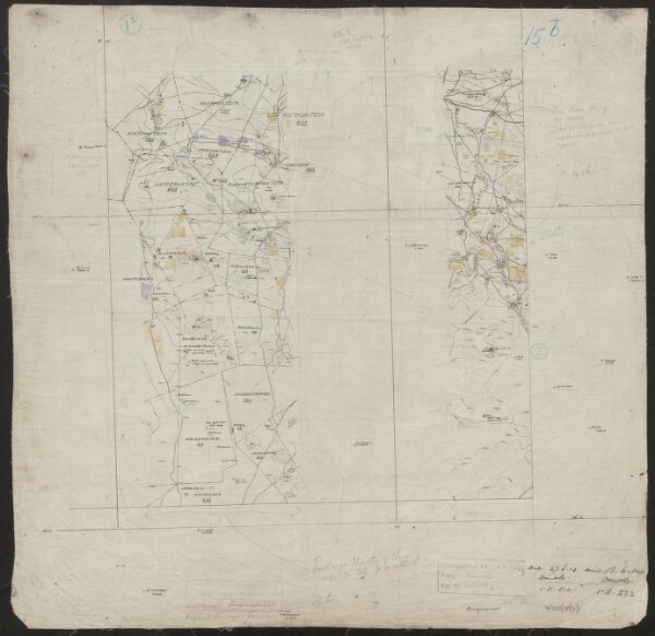 'Transvaal Manoeuvre Area. Surveyed by Capt. C. St B. Sladen Royal].E[ngineers]. & Lt. K.W. Lee R[oyal].F[ield].A[rtillery]. 1910/11.' - War Office ledger. Field sheets