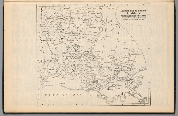Railway Distance Map of the State of Louisiana