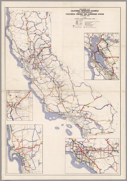 Progress Map, California Interstate Highways and Other Portions, May 1962.