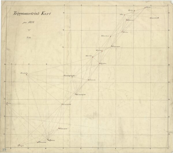 Trigonometrisk grunnlag, Squelet-Cart 37: Trigonometrisk Kart for 1828