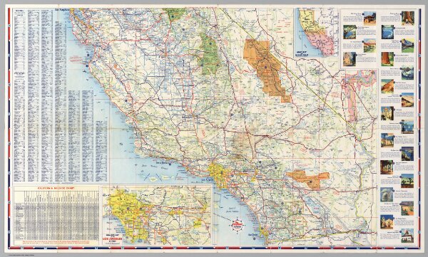(South half) Road map of California
