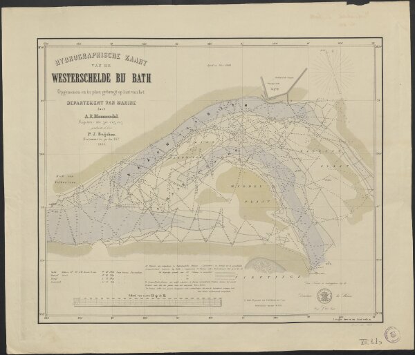 Hydrographische kaart van de Westerschelde bij Bath