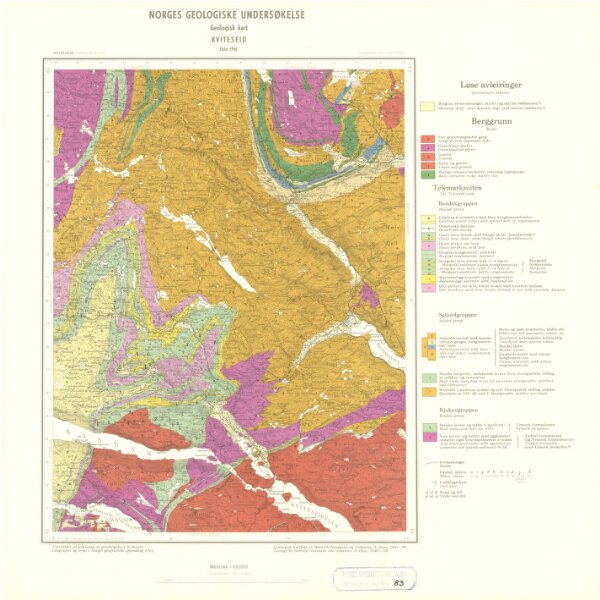 Geologisk kart 84: Geologisk kart, Kviteseid