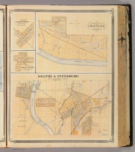 Delphi & Pittsburg with suburban towns (with) Chauncey, Clarksville, West Point.