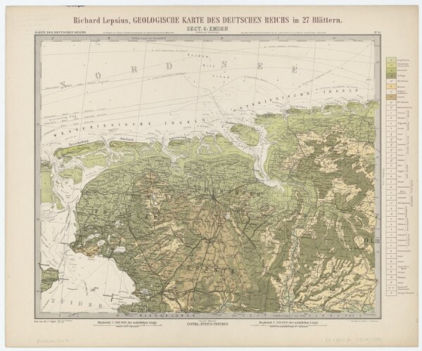 Sect. 6: Emden, uit: Geologische Karte des Deutschen Reichs in 27 Blaettern / [von] Richard Lepsius ; Red. von C. Vogel