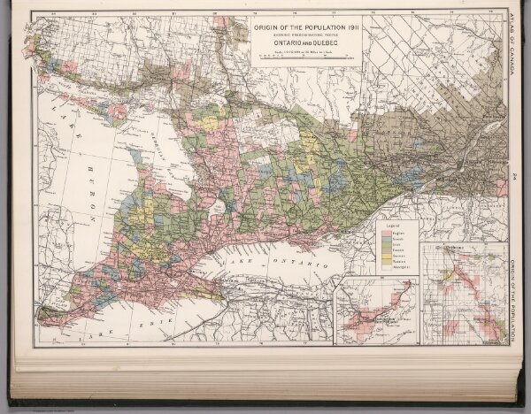 Origin of the population 1911. Ontario and Quebec