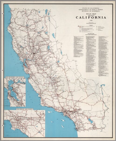 Road Map of the State of California, 1958.