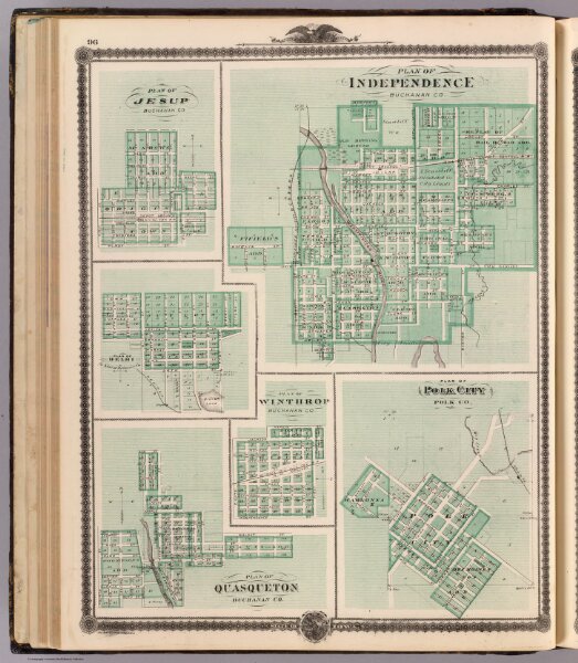 Plans of Independence, Jesup, Delphi, Winthrop, Polk City and Quasqueton.