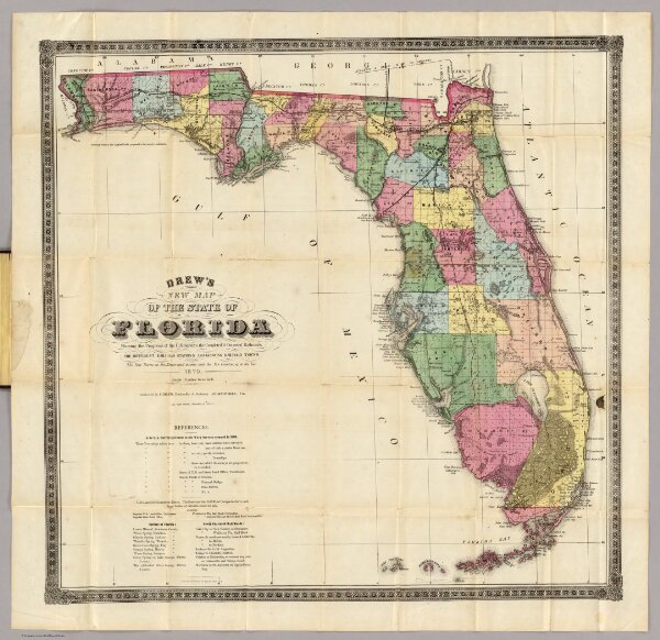 Drew's New Map Of The State Of Florida.