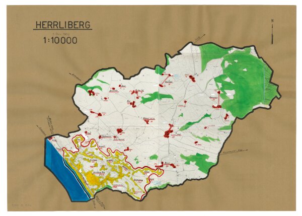 Herrliberg: Definition der Siedlungen für die eidgenössische Volkszählung am 01.12.1950; Siedlungskarte