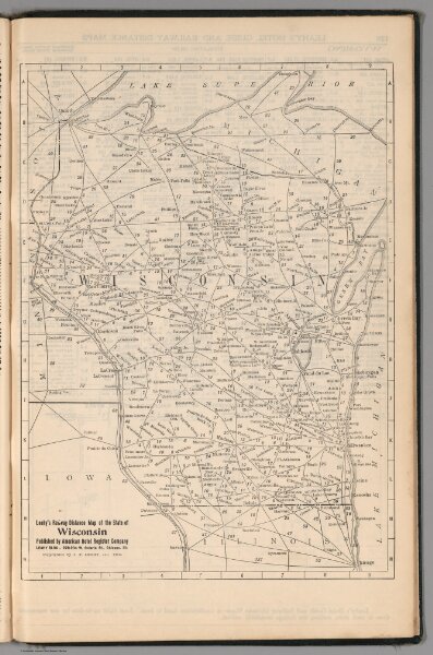 (Continues) Railway Distance Map of the State of Wisconsin