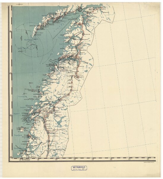 Spesielle kart 95-2: Riks-telegraf og telefonkart over det sydlige Norge 1916