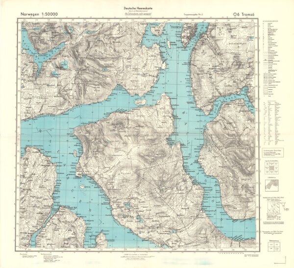 Tysk kart over Tromsø (Deutsche Heereskarte)