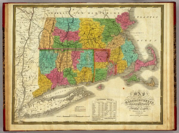 Map of Massachusetts, Connecticut, and Rhode Island.