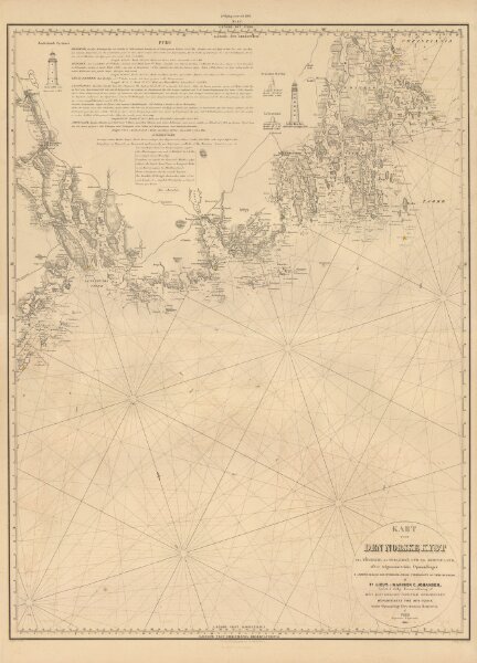 Museumskart 217-22: Kart over Den Norske Kyst fra Tønsberg og Torgersø fyr til Jomfruland