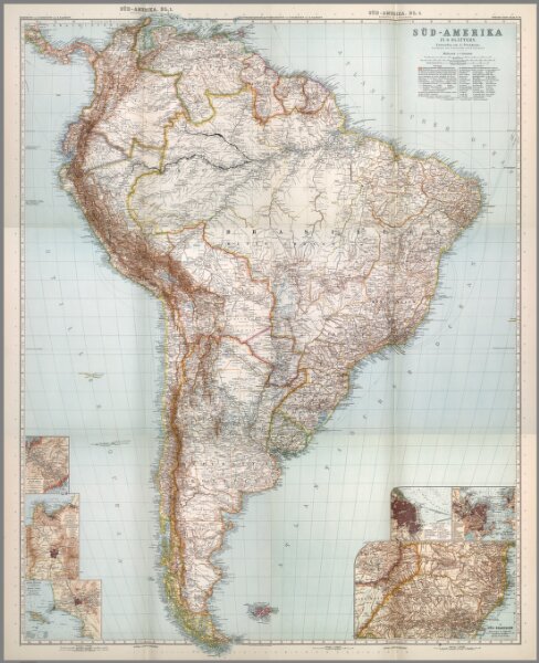 Composite Map:  Nr. 95-100.  Sued-Amerika in 6 Blaettern. ... von A. Petermann ... H. Habenicht und B. Salzmann.