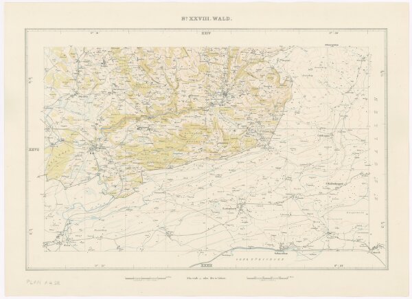 Topographische Karte des Kantons Zürich (Wild-Karte): Blatt XXVIII: Wald