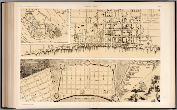 Plate 157.  Charlestown, 1780.  Philadelphia, 1776.  New Orleans, 1803. (Facsimiles).