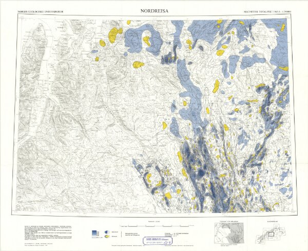 Geologiske kart 121-Z: Kart med magnetisk totalfelt. Nordreisa