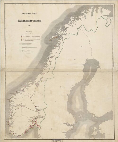Spesielle kart 5-1: Telegraf Kart over Kongeriget Norge
