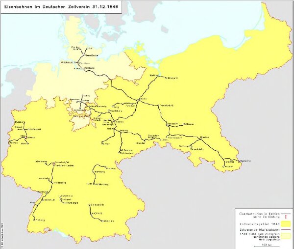 Eisenbahnen im Deutschen Zollverein 31.12.1846