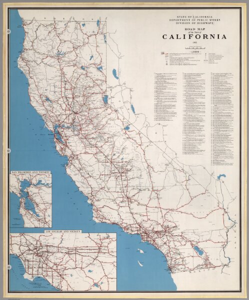 Road Map of the State of California, 1955.