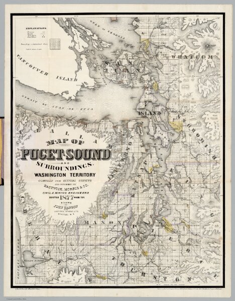 Map Of Puget Sound And Surroundings, Washington Territory.
