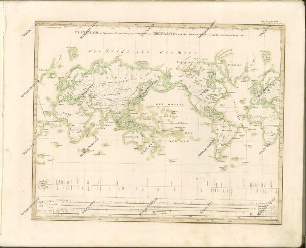 mapa z atlasu "Hand-Atlas über alle Theile der Erde nach dem neuesten Zustande und über das Weltgebäude"