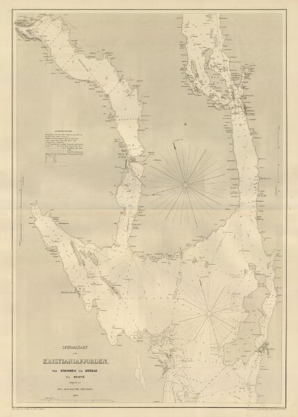 Museumskart 217-44: Specialkart over Kristianiafjorden fra Drammen og Drøbak til Bastø