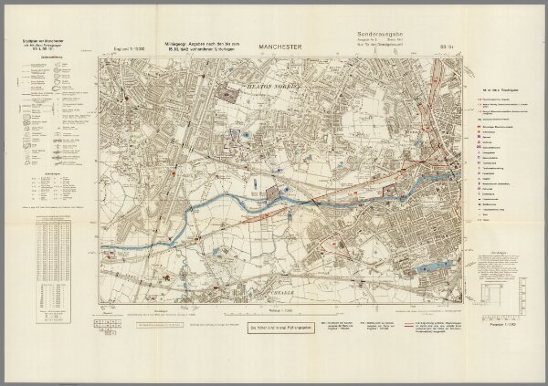 Street Map of Manchester, England with Military-Geographic Features.  BB 12r.