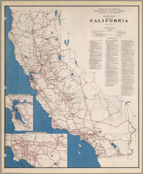 Road Map of the State of California, July, 1944.