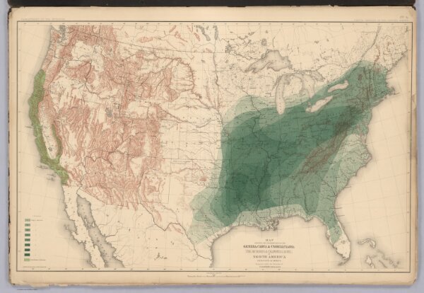 Distribution of the Genera Carya & Umbellularia [The Hickories & California Bay Laurel] in North America.