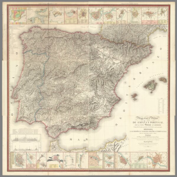 Composite: Mapa Civil y Militar de Espana y Portugal Hoja 1-6