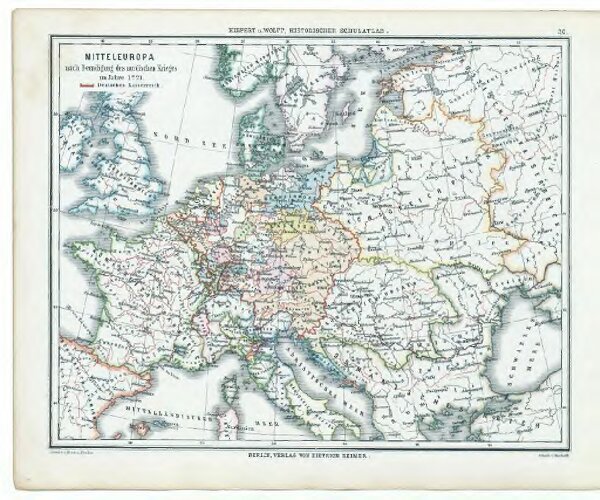 30. Mitteleuropa nach Beendigung des nordischen Krieges im Jahre 1721