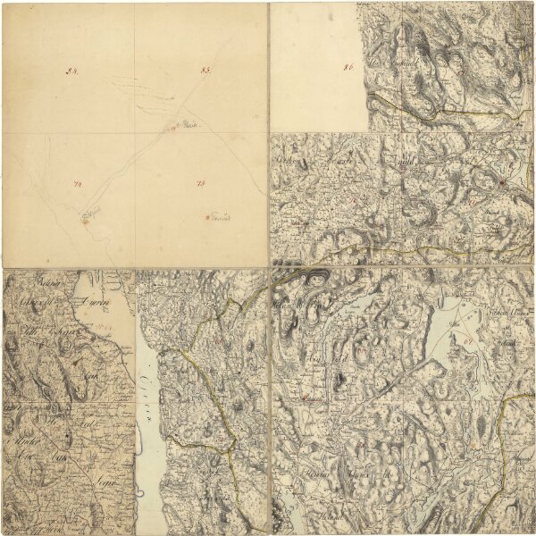 Norge 116-7: Kart over Strøget langs Rigsgrænsen fra Røros sydover