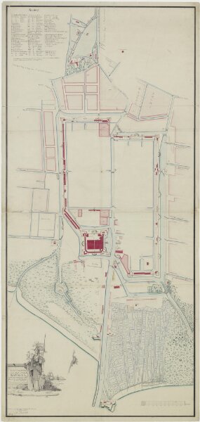 Plattegrond van het kasteel en de stad Batavia