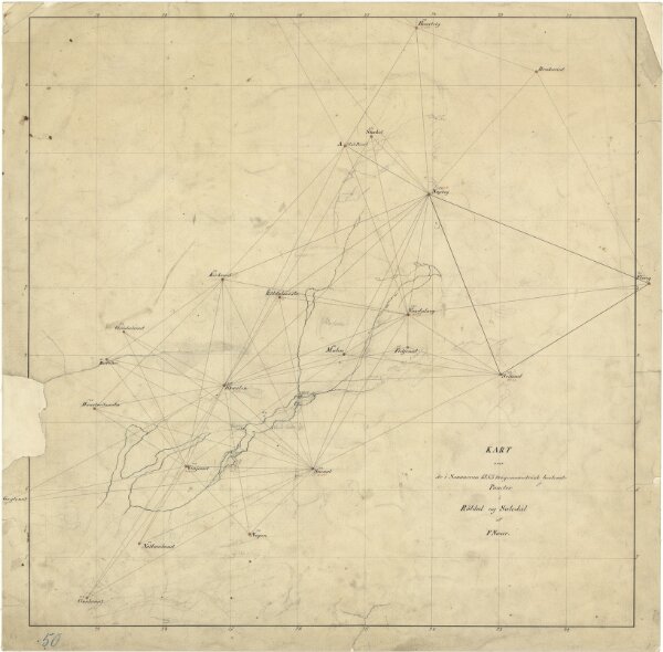 Trigonometrisk grunnlag, Squelet-Cart 50: Kart over trigonometrisk bestemte Punkter i Røldal og Suldal